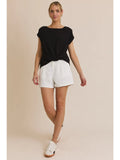 Black Front Knot Blouse