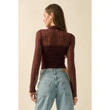 Bailey Baked Plum Mesh Body Suit
