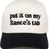 Two Tone Cap - Put It On My Fiance's Tab -Beige/Black