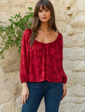 Billowy Raglan Sleeve Blouse