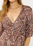 Paisley Twist Front Maxi Dress