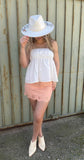 Off White Seersucker Cami Top