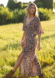 Paisley Twist Front Maxi Dress