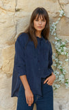 Braxton Navy Blouse