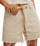 Free People Moxie Rigid Drawcord Waist Barrel Jean Shorts
