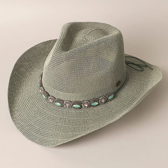 Durango Cowboy Hat with Jeweled Band Sage