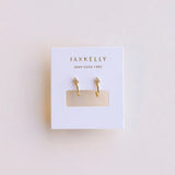 Jax Kelly Open Mini Hoop Earrings - 18k Gold - Champane
