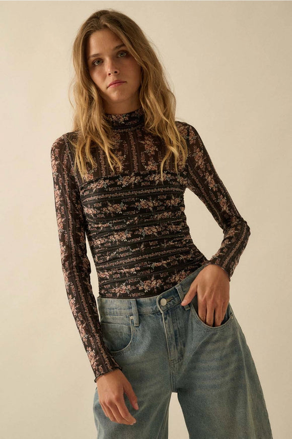 Faith Floral Mesh Bodysuit