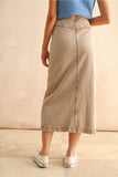Bobbie Button Front Washed Skirt