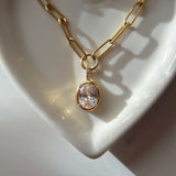 Mila Paperclip Necklace With Stone