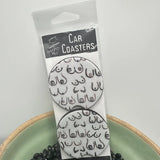 "Boobies" Set of 2 Car Coasters