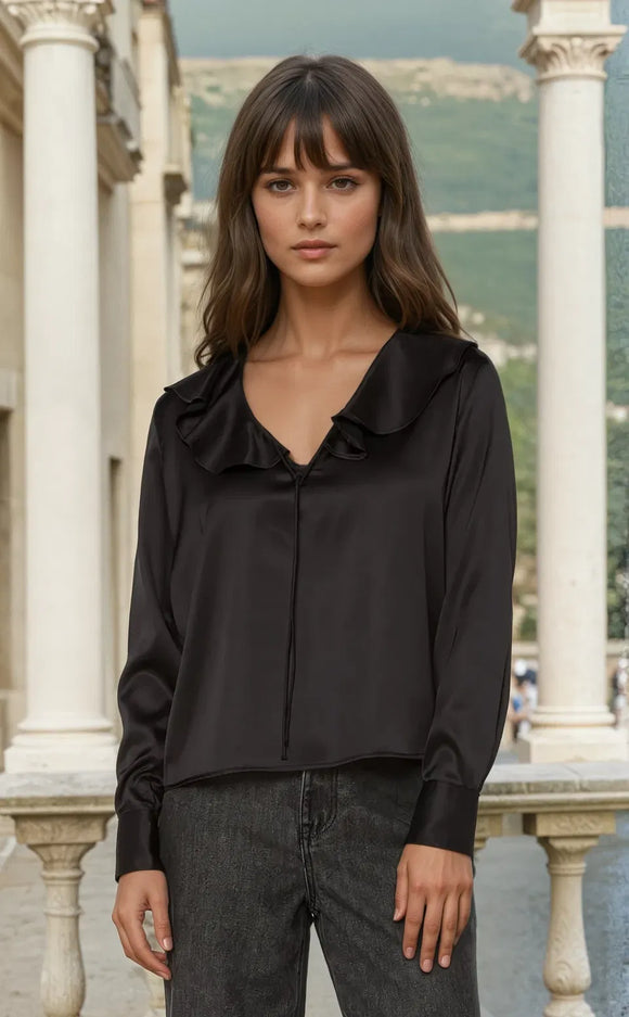Madelyn Long Sleeve Top Black