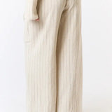 Linen Stripe Wide Leg Pants