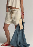 Free People Moxie Rigid Drawcord Waist Barrel Jean Shorts