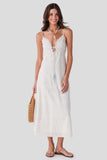 White Palm Eyelet Maxi Dress