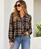 Soft Knit Plaid Button Up