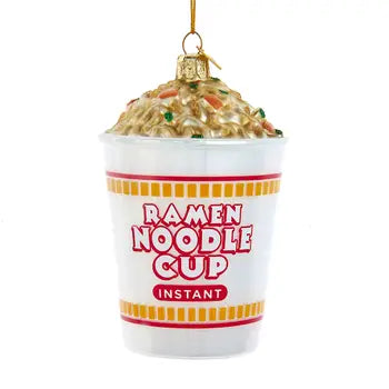 Glass Ramen Noodle Cup Holiday Ornament