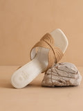 the Santiago Toffee | Raffia Summer Heel