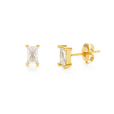 Rectangle Crystal Stud Earrings