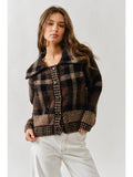 Bazy Plaid Button Down Cardigan Jacket