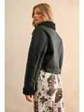 Black Sherpa Biker Jacket
