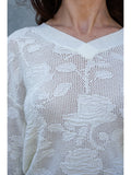 Sassy Sheer Floral V Neck