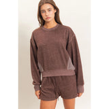 Kozy Contrast Brown Sweatshirt 2 colors