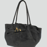 Alora Faux Suede Shoulder Bag Black