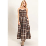 Penny Plaid Smocked Maxi