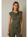 Emma Cowl Neck Cap Sleeve Top