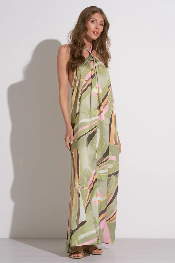 Elan Manila Maxi Halter Dress Green