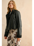Black Sherpa Biker Jacket