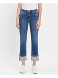 Vervet High Rise Cuffed Slim Straight Jeans