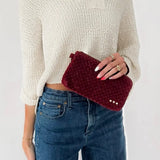 Suede Emma Woven Clutch Wallet