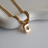 Gold Double Chain Heart Pendant Necklace