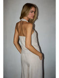 Laurel Halter Neck Sleeveless Button Top