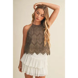 Logan eyelet halter top