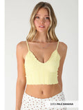 Pale Banana Lace Textured Bralette