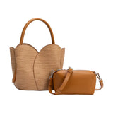 Melie Bianco Tulip Raffia Embossed Recycled Top Handle