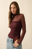 Bailey Baked Plum Mesh Body Suit