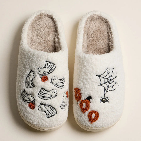 Fuzzy Halloween Slippers