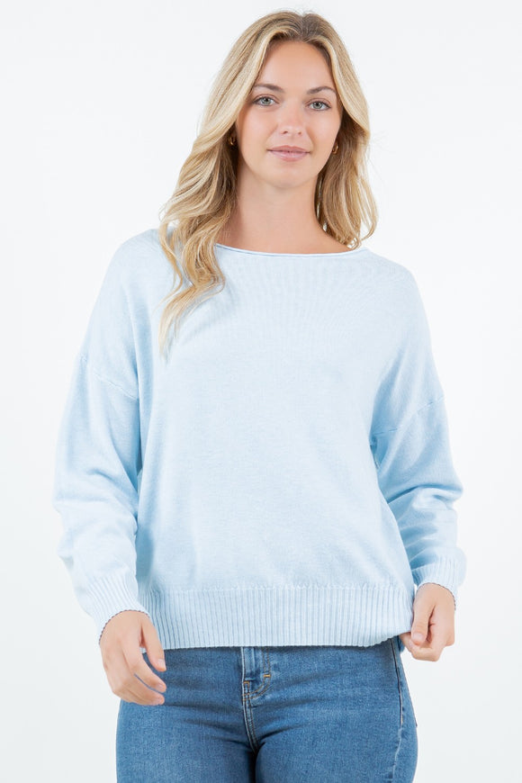 Boatneck super soft Sweater Baby Blue