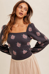 Bri Floral Sweater