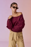 Alina Off Shoulder Cropped Sweatshirt