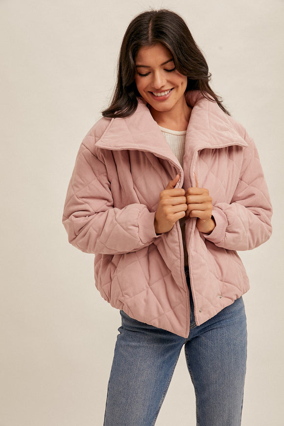 Ashley Pink Quilted Jacket