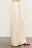 CUT EDGE WAIST WIDE LEG PANTS