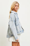 Light Denim Back Pleated Jacket
