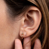 Jax Kelly Open Mini Hoop Earrings - 18k Gold - Champane