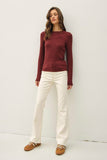 Be Cool Burgundy Long Sleeve