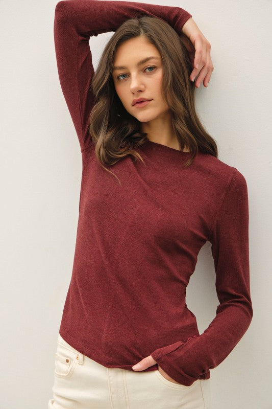 Be Cool Burgundy Long Sleeve